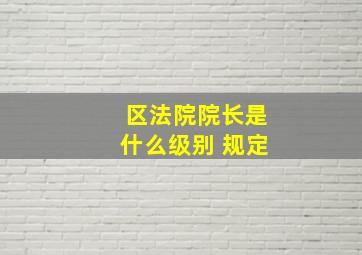 区法院院长是什么级别 规定